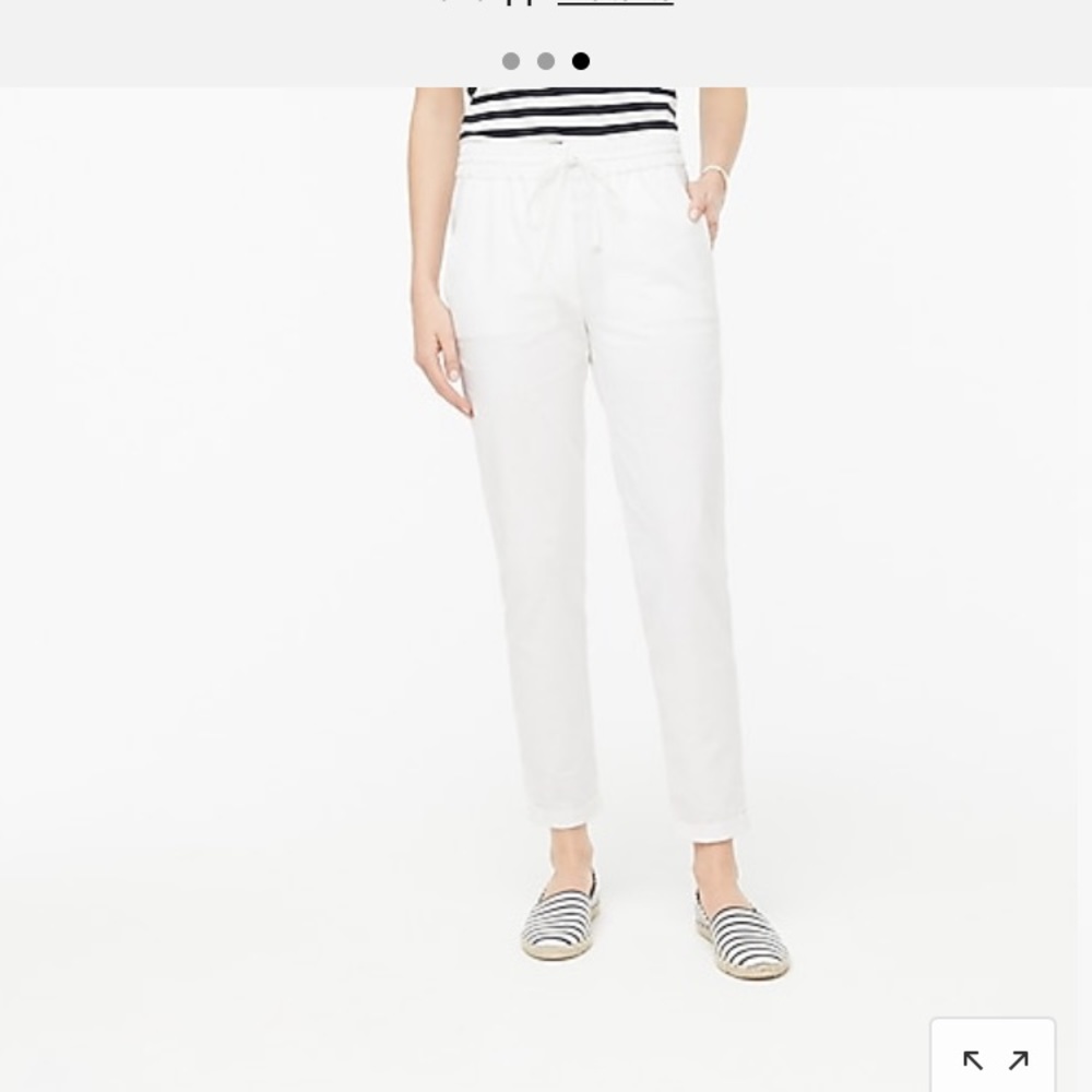 J crew factory linen-Cotton drawstring pants